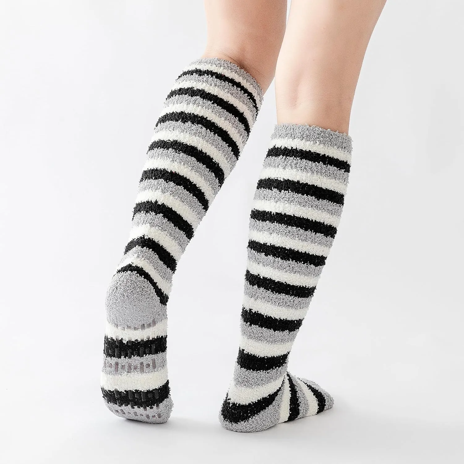 Gilbins Womens Thick Comfortable Soft Fuzzy Cozy Calf High Winter Plush Socks 6 Pairs Size 9-11
