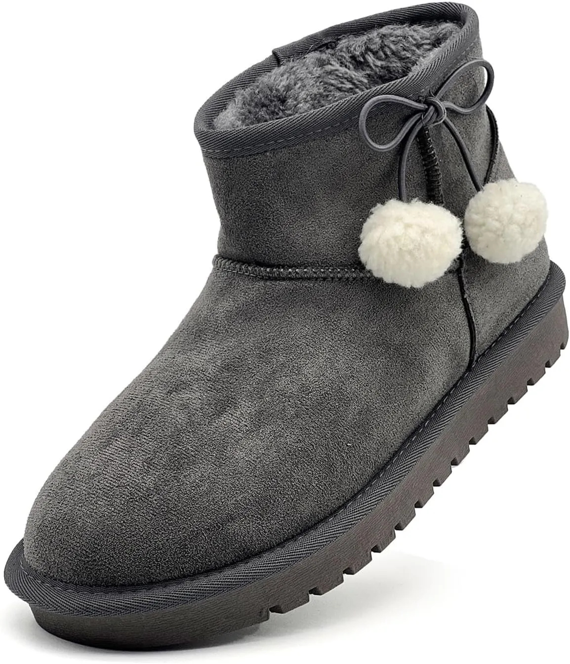 Girls Boots Kids Winter Snow Boots Faux Fur Lined Short Boots Fuzzy Warm Ankle Shoes for Little Big Kids Girls