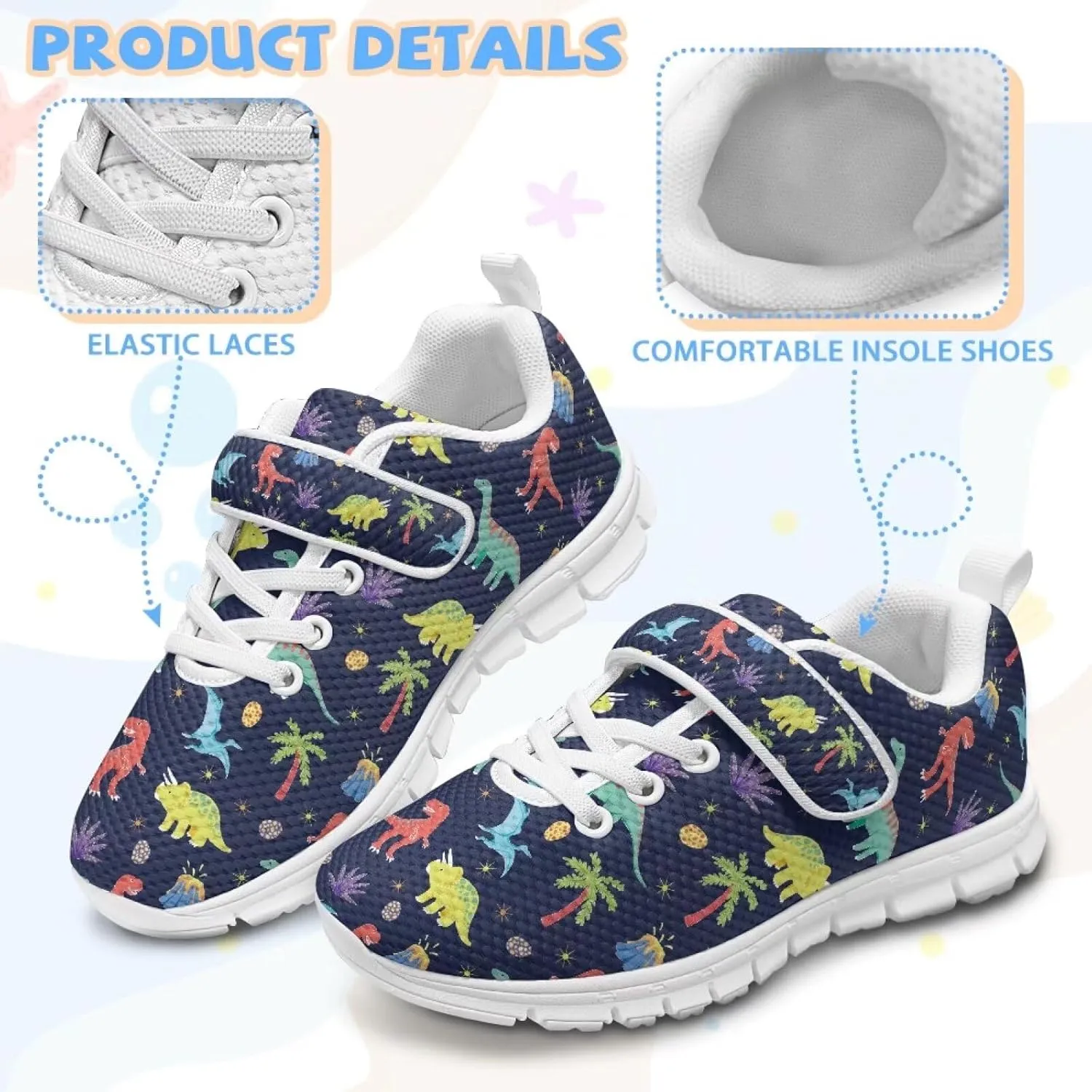 Girls Slip on Shoes Boys Walking Running Shoes for Kids Active
