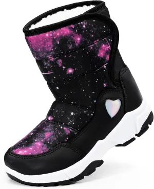 Girls Snow Boots Water-Resistant Warm Fur Lined Anti-Slip Winter Boots for Toddler/Little Kid/Big Kid