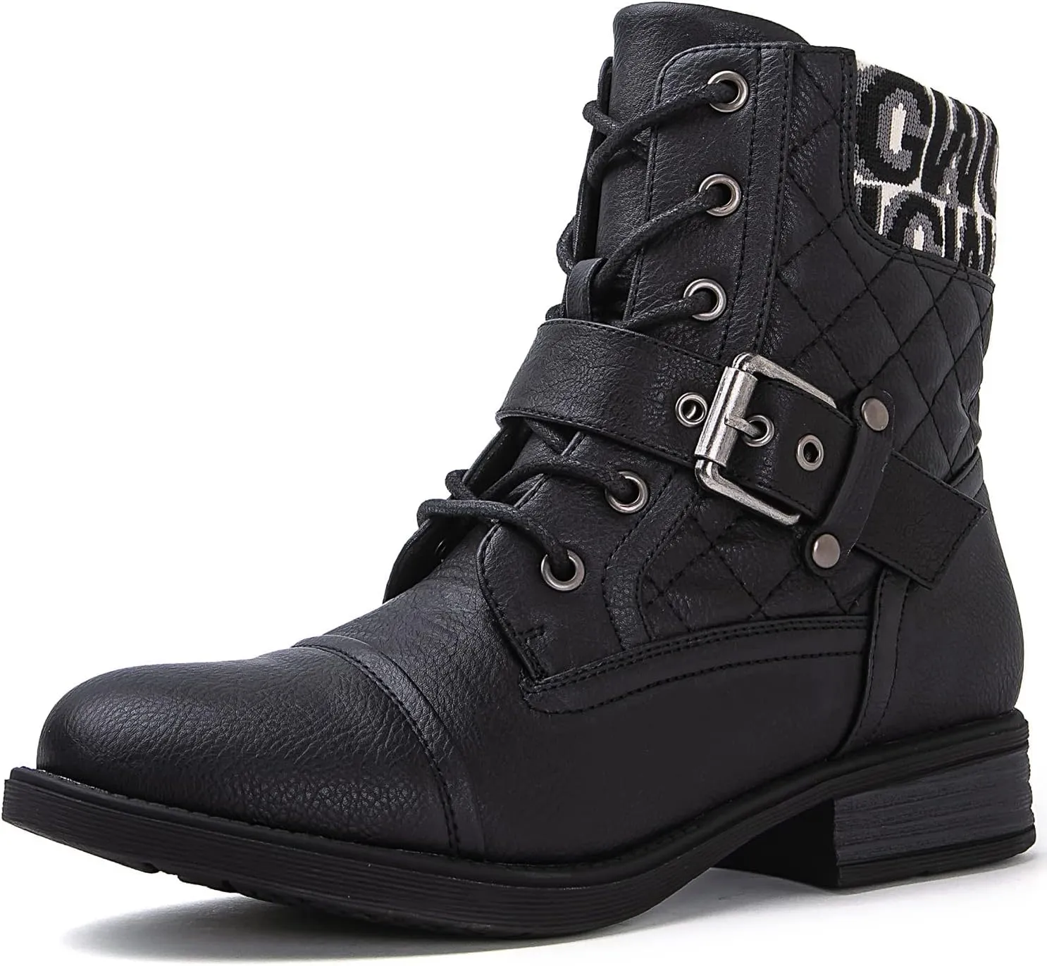 GLOBALWIN Women's Ankle Booties Fashion Combat Boots