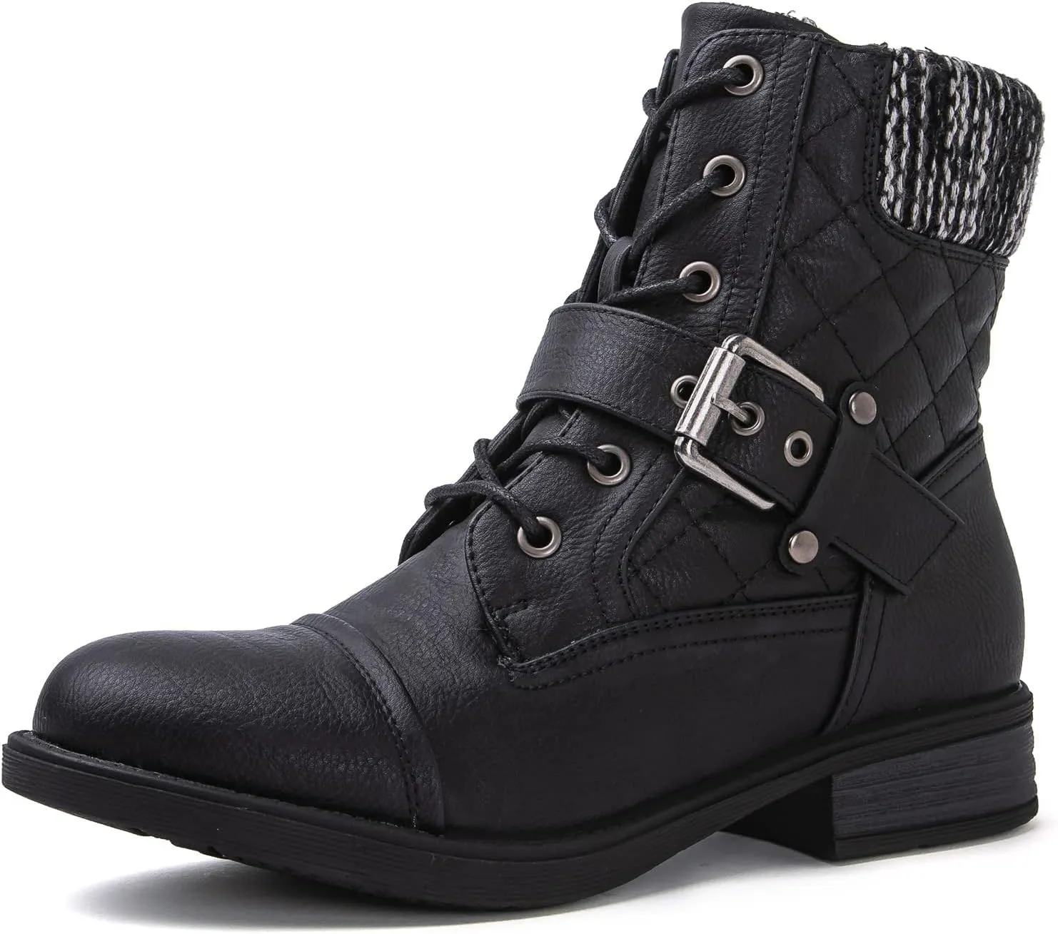 GLOBALWIN Women's Ankle Booties Fashion Combat Boots