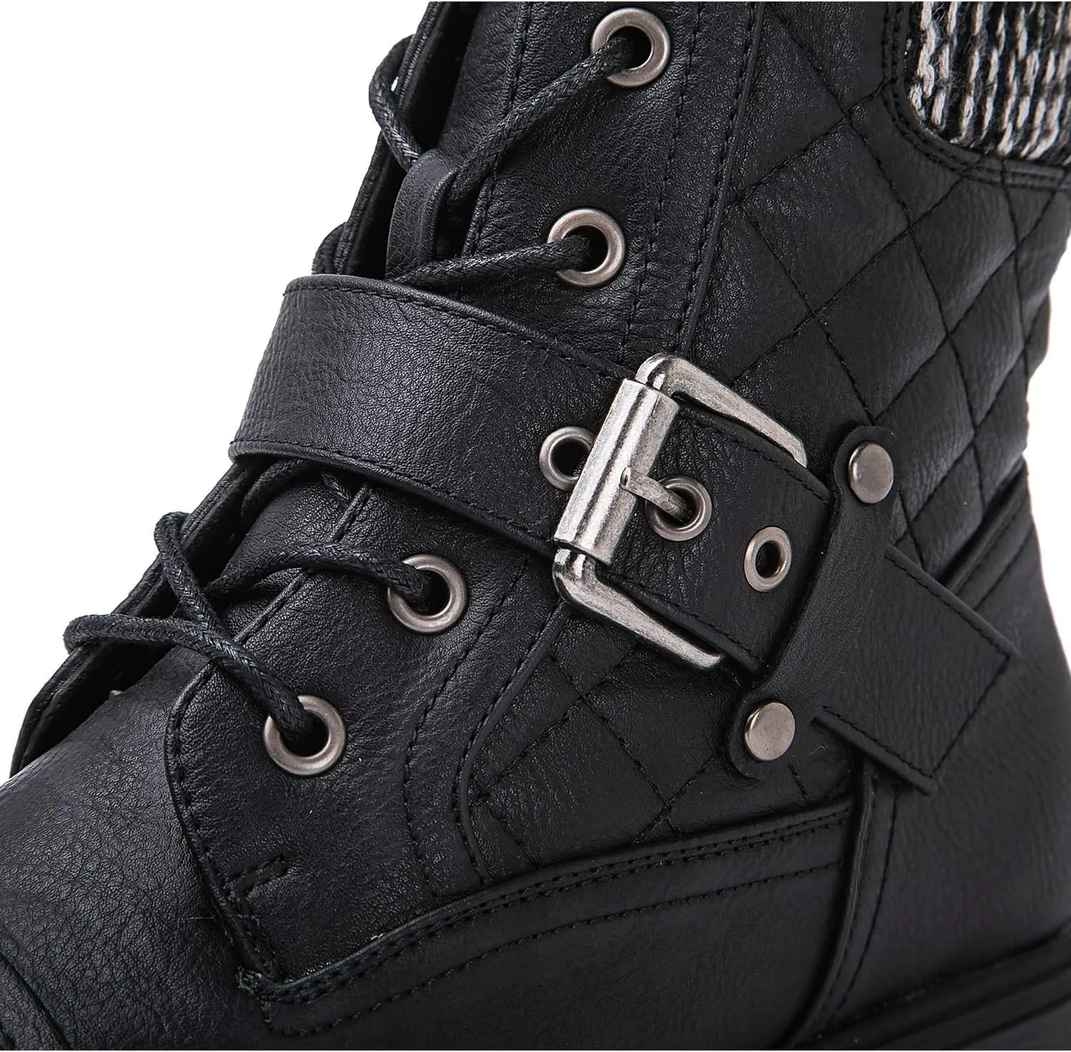 GLOBALWIN Women's Ankle Booties Fashion Combat Boots