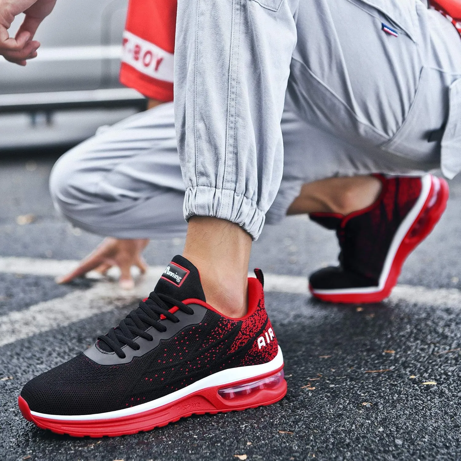 GOOBON Air Shoes for Men Tennis Sports Athletic Workout Gym Running Sneakers Size 7-12.5
