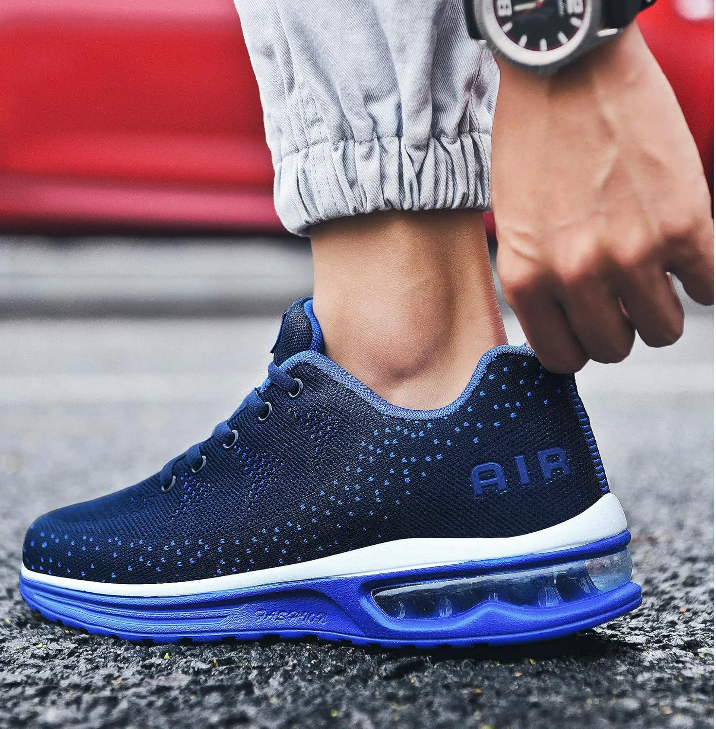 GOOBON Air Shoes for Men Tennis Sports Athletic Workout Gym Running Sneakers Size 7-12.5