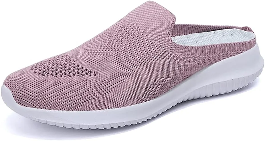 GOSPT Women's Backless Slip on Mesh Sneakers Shoes Ladies Comfortable House Slippers