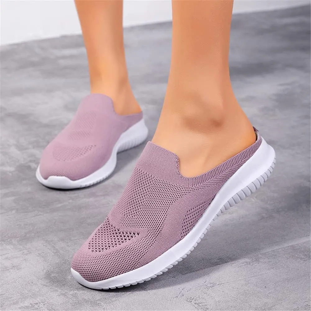 GOSPT Women's Backless Slip on Mesh Sneakers Shoes Ladies Comfortable House Slippers