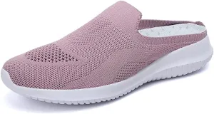 GOSPT Women's Backless Slip on Mesh Sneakers Shoes Ladies Comfortable House Slippers