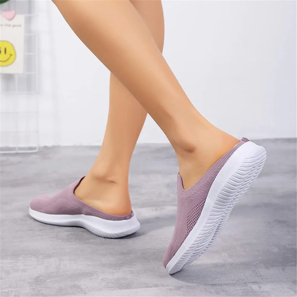 GOSPT Women's Backless Slip on Mesh Sneakers Shoes Ladies Comfortable House Slippers