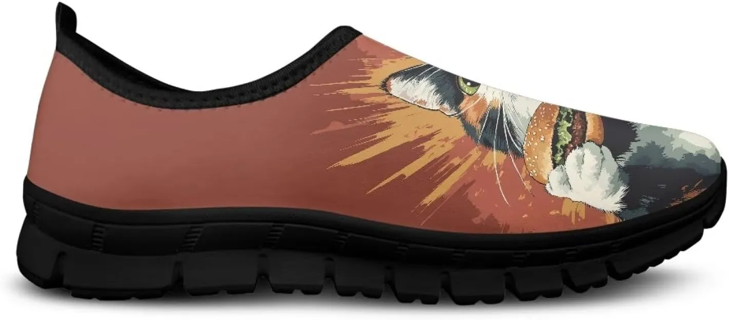 GOSTONG Mens Sneakers Slip on Casual Loafers Driving Shoes Non Slip Breathable Training Outdoor Running Sneakers Black 5-12