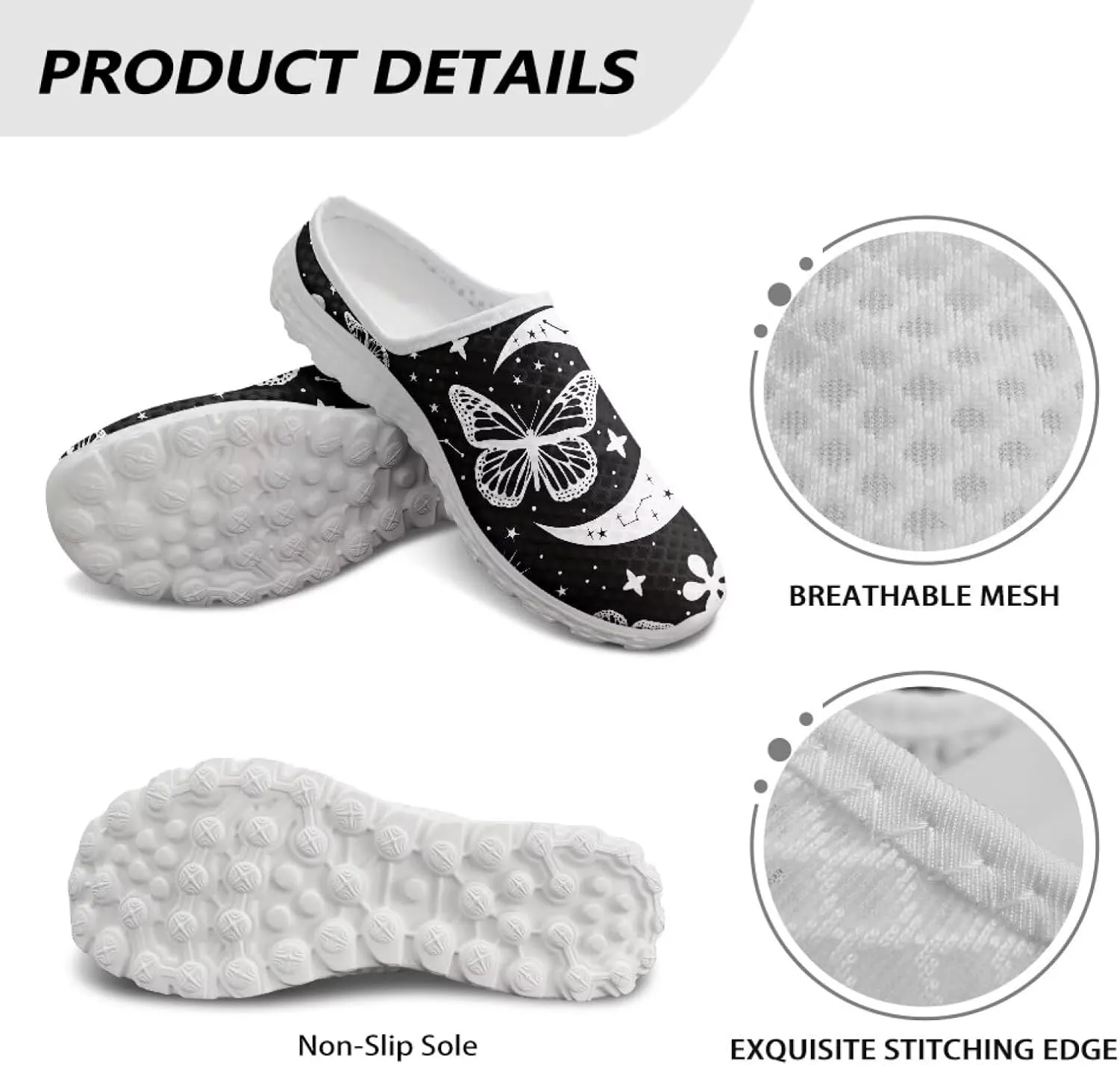 GOSTONG Slip-On Mule Clog for Women Comfortable Mules Shoes Breathable Non Slip Backless Slide Loafers for Walking Work Size 6-13.5
