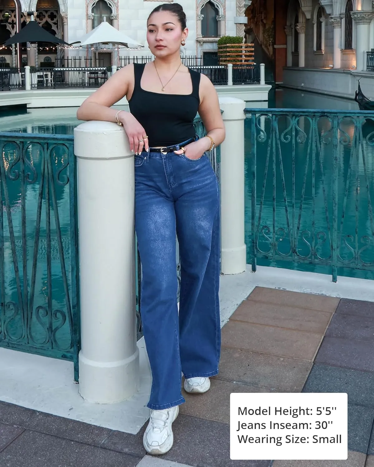 GRAPENT Wide Leg Jeans for Women Trendy High Waisted Stretchy Denim Pants 90s Baggy Jeans Trouser Jeans with Pockets