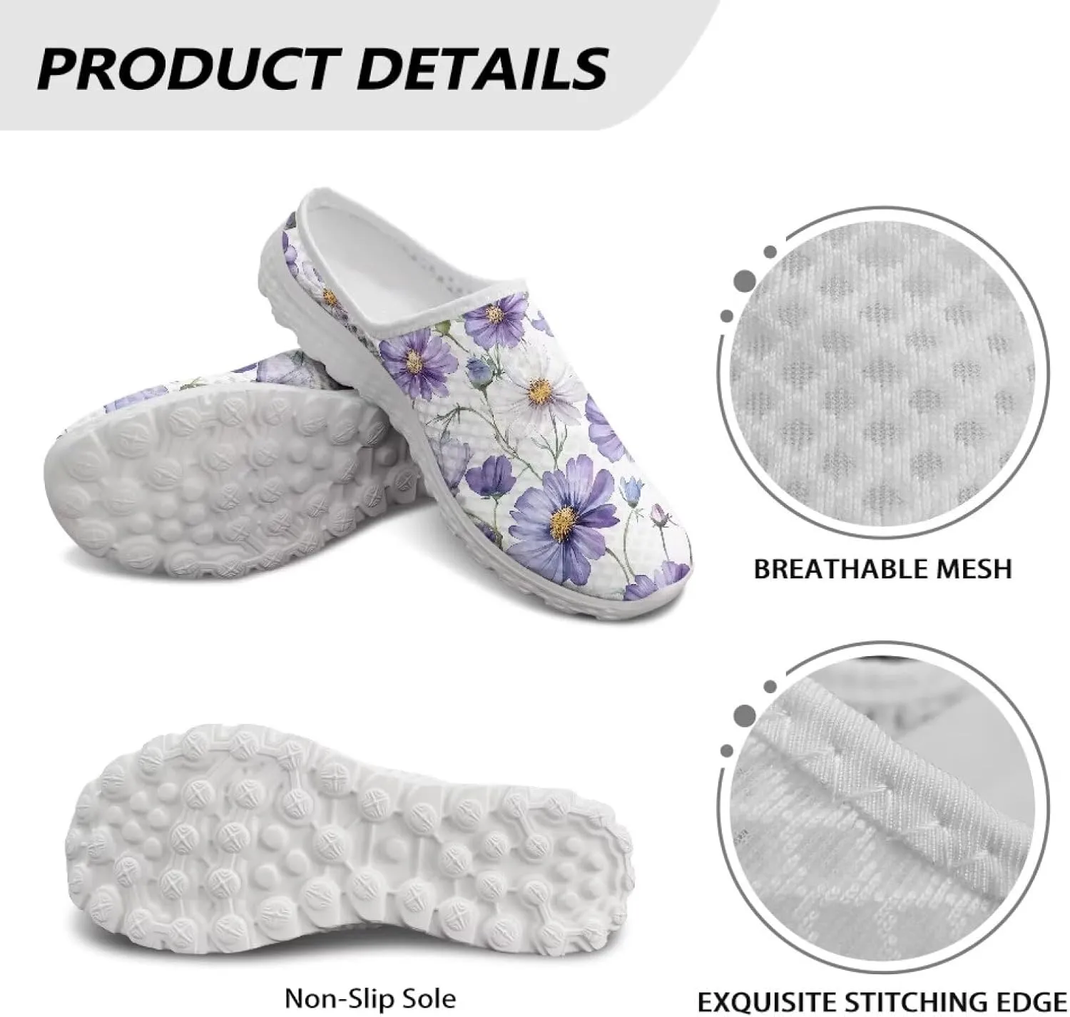 Half-Shoe Slippers Casual Sports Shoes Slip-On Walking Mules with Indoor Outdoor Anti-Skid Sole for Women
