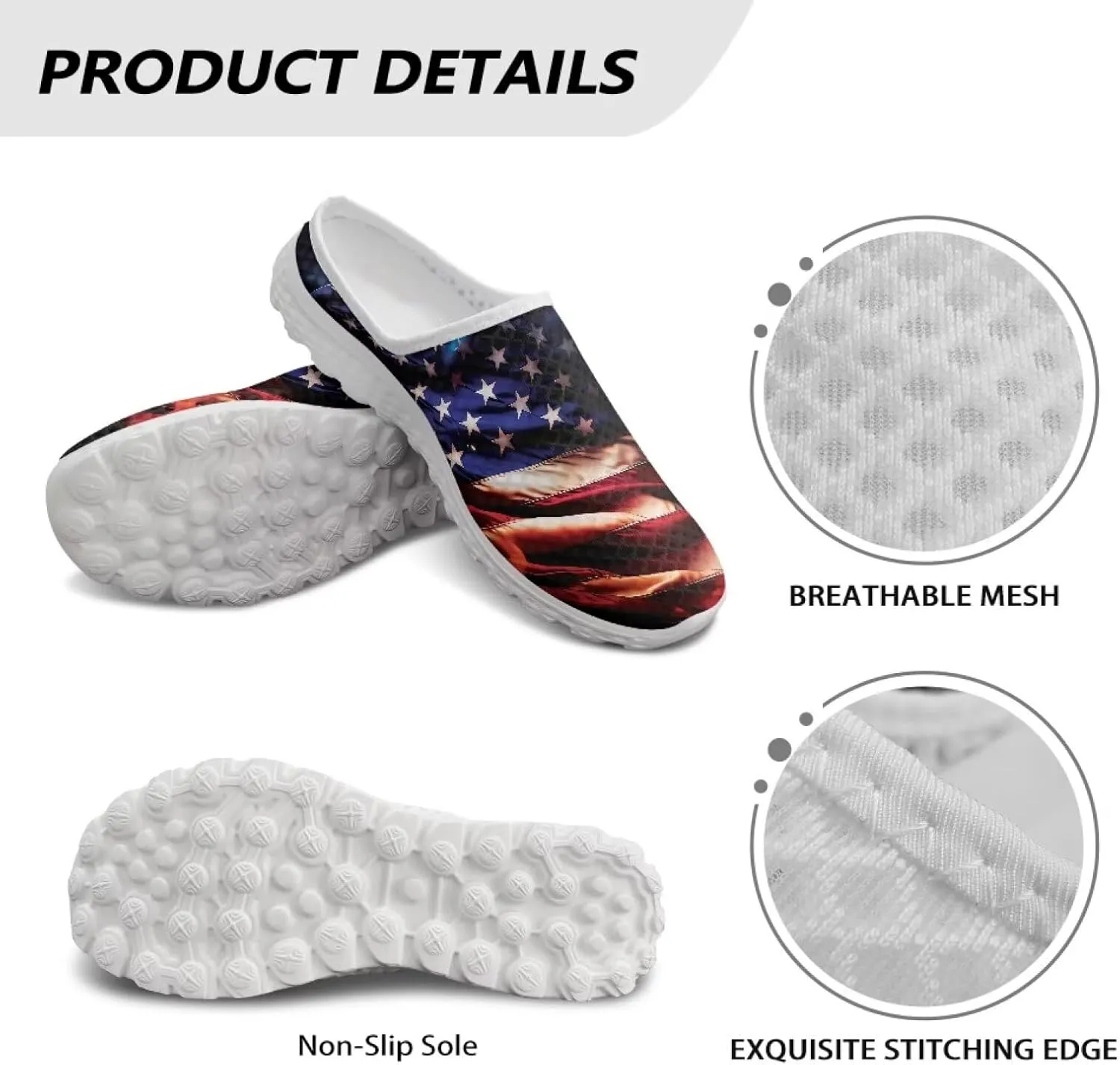 Half-Shoe Slippers Casual Sports Shoes Slip-On Walking Mules with Indoor Outdoor Anti-Skid Sole for Women