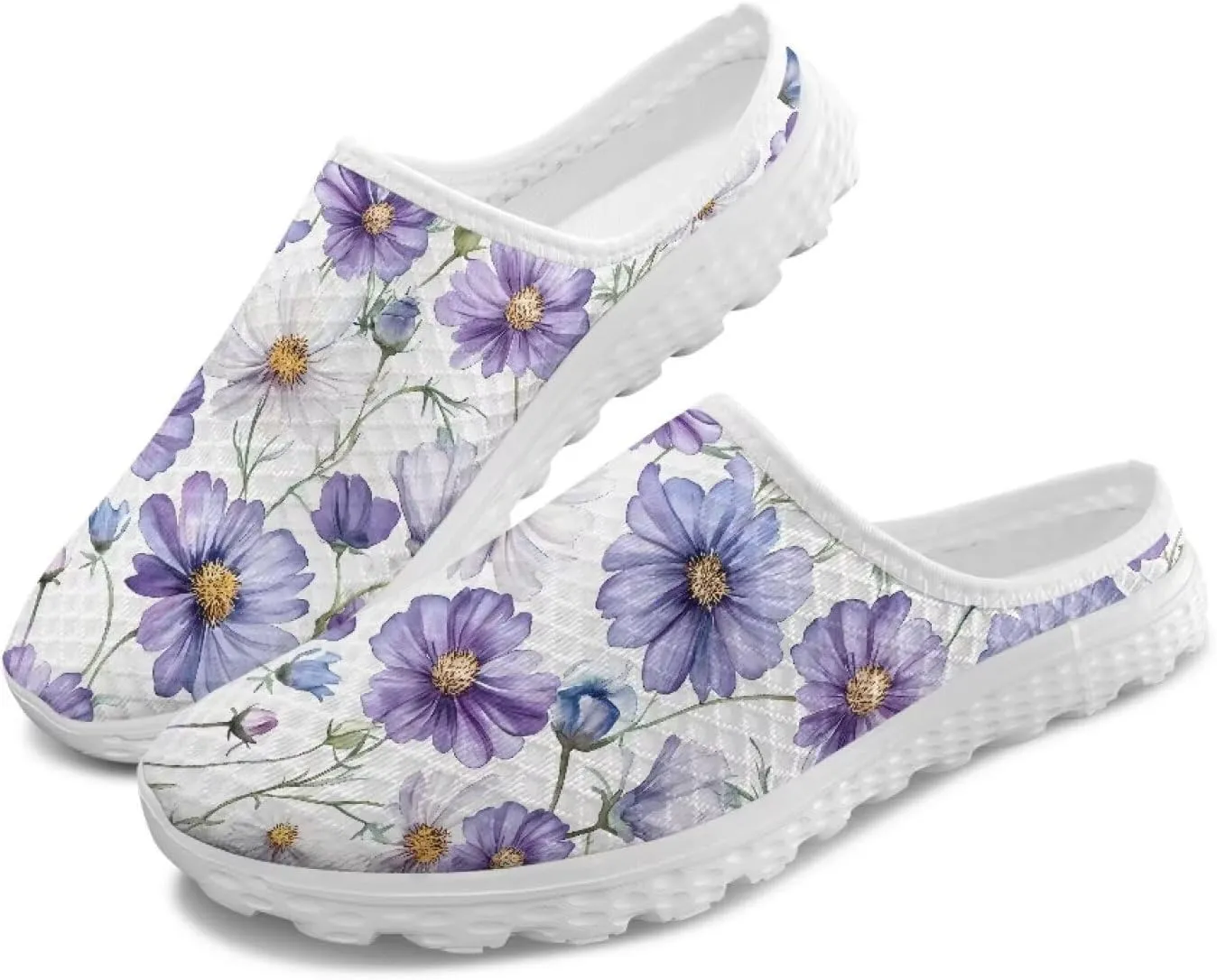 Half-Shoe Slippers Casual Sports Shoes Slip-On Walking Mules with Indoor Outdoor Anti-Skid Sole for Women