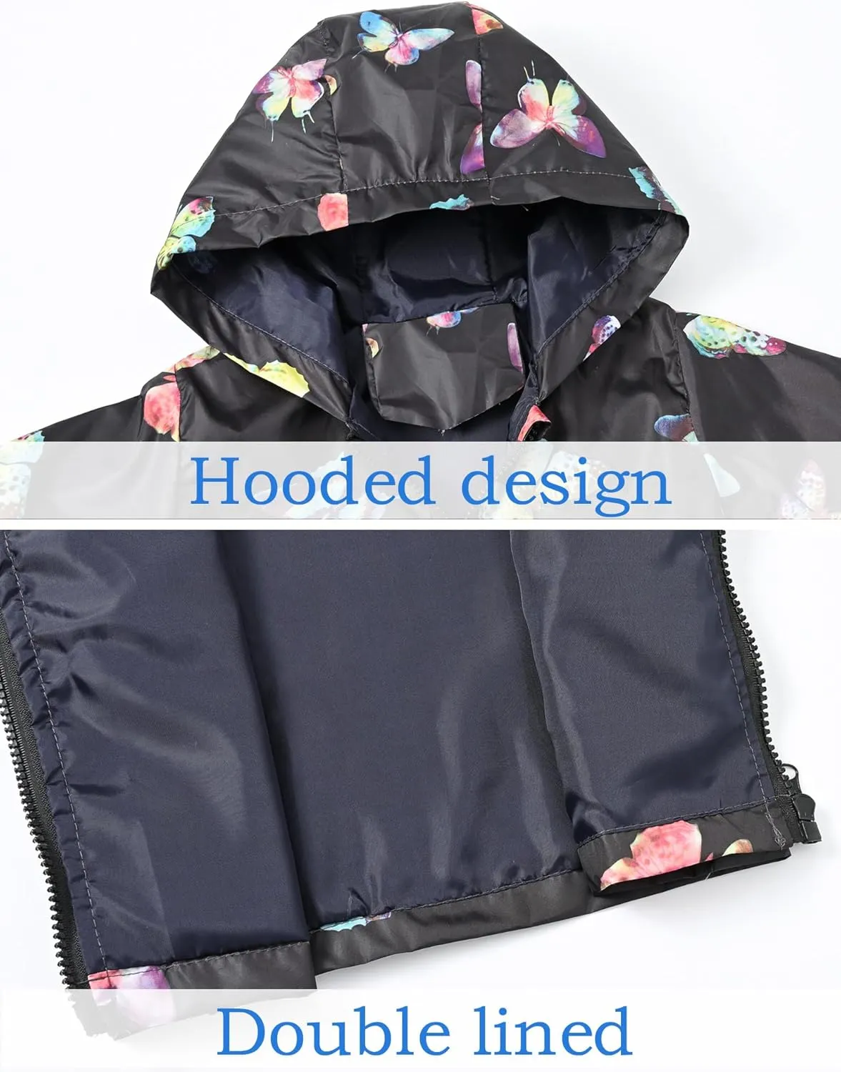 Happy Cherry Toddler Baby Casual Cartoon Prints Windbreaker Hoodie Coat Lightweight Casual Jacket 1-5T
