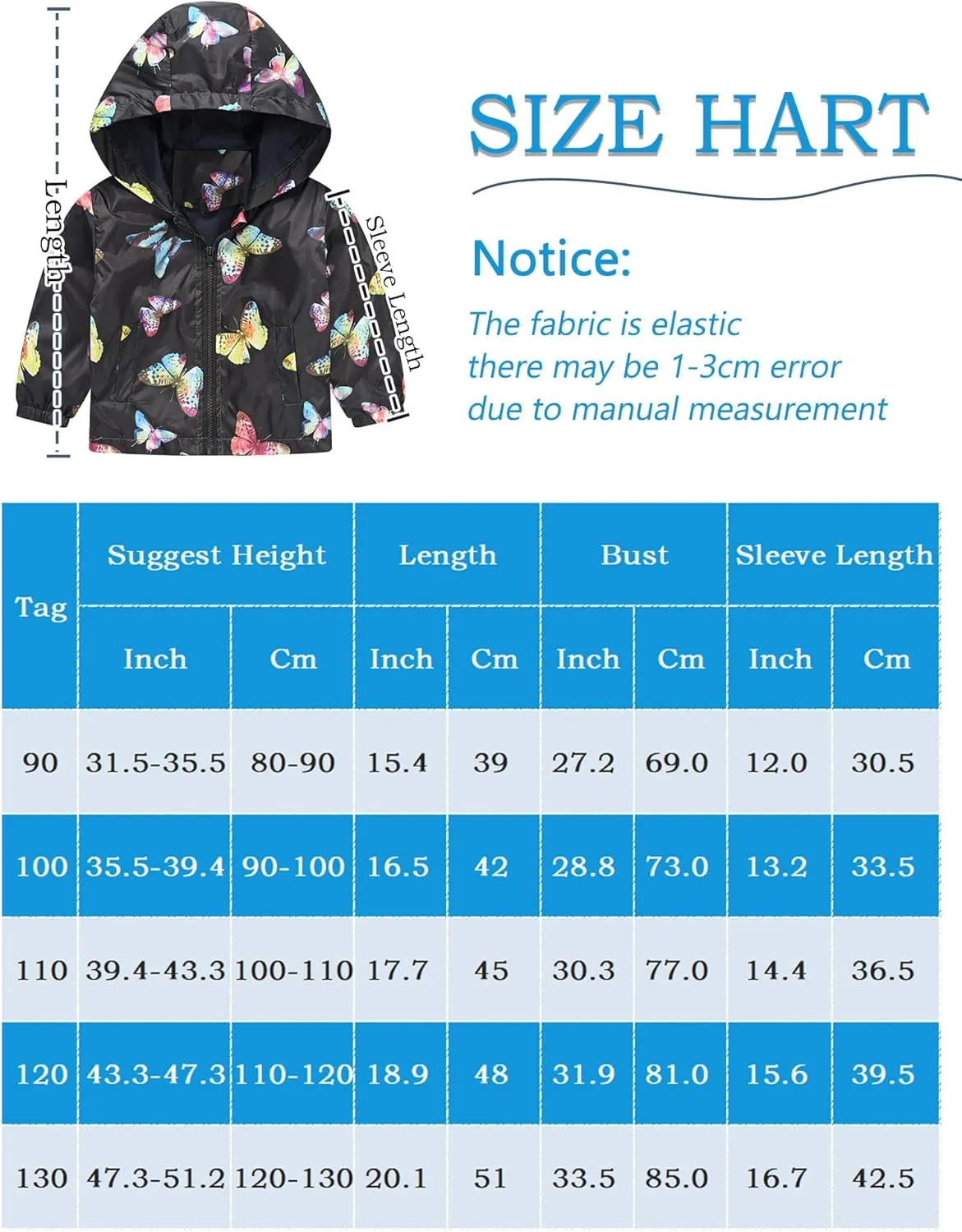 Happy Cherry Toddler Baby Casual Cartoon Prints Windbreaker Hoodie Coat Lightweight Casual Jacket 1-5T