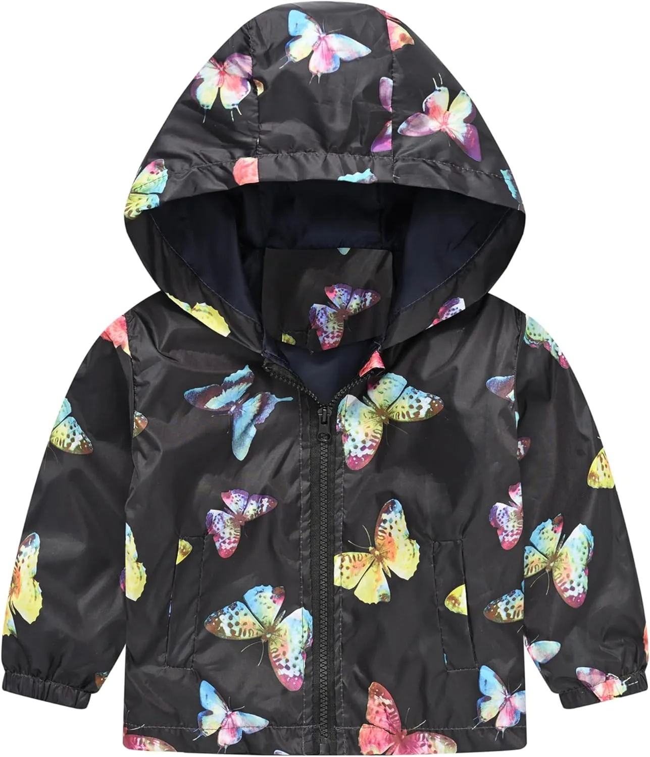 Happy Cherry Toddler Baby Casual Cartoon Prints Windbreaker Hoodie Coat Lightweight Casual Jacket 1-5T