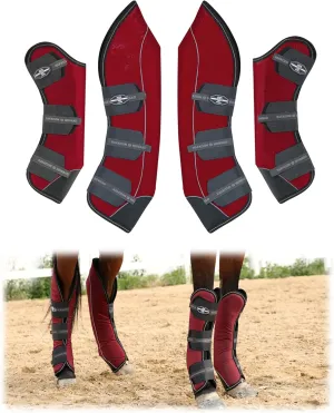 Harrison Howard Premium Shipping Boots for Horses Set of 4 Travel Boots Comfort and Protection During Travels with Touch