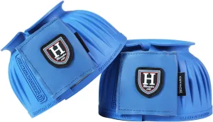 Harrison Howard Rubber Bell Boots Leather Touch-Close Overreach Boots Hoof Protection for Horses Sold in Pairs Cobalt Blue XL