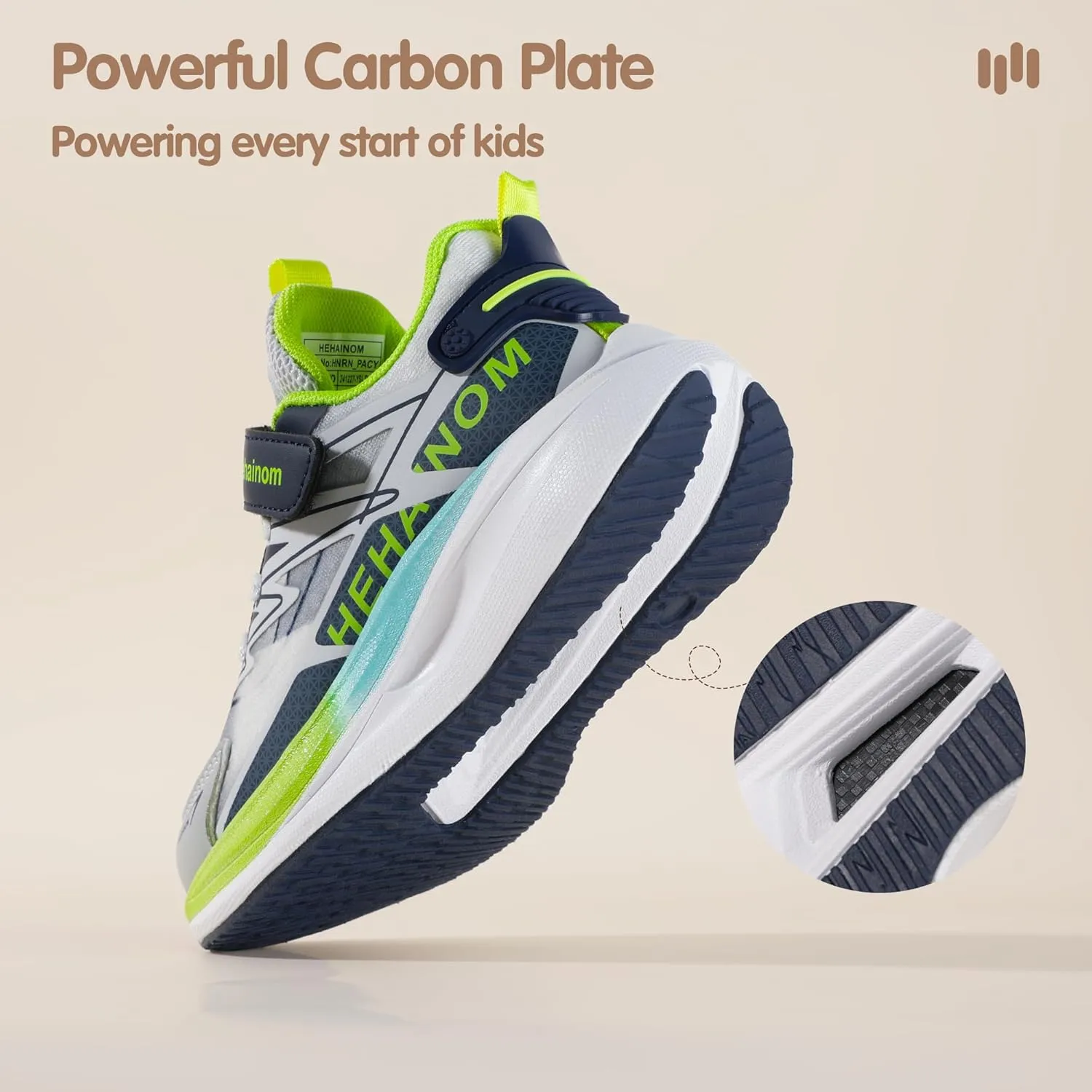 Hehainom Kids Shoes Boys Girls Sneskers Carbon Plated Athletic Running Shoes Toddler Little Big Kid Tennis Shoes