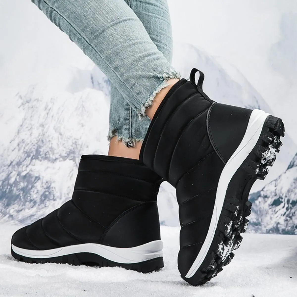 HESBITEUL Boots for Women Outdoor Winter Booties: Snow Boots Lightweight for Skiing