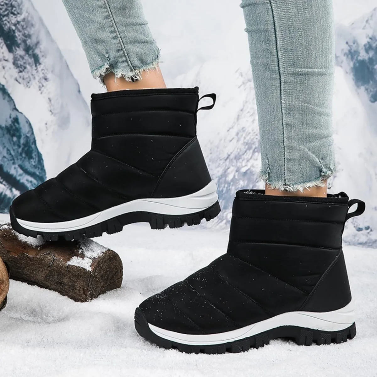 HESBITEUL Boots for Women Outdoor Winter Booties: Snow Boots Lightweight for Skiing