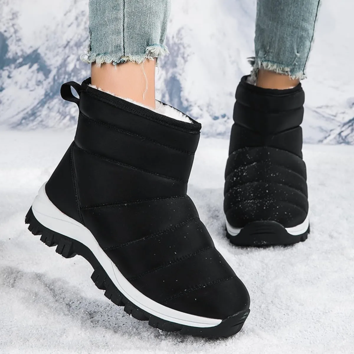 HESBITEUL Boots for Women Outdoor Winter Booties: Snow Boots Lightweight for Skiing