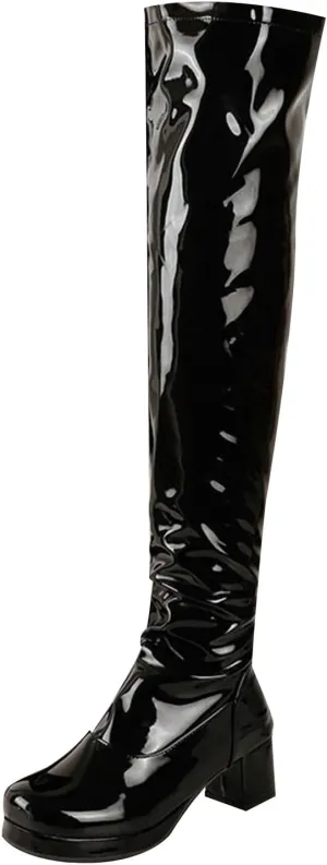 High Heel Boots for Women Sexy Winter Fashion Solid Color Simple Comfortable Thick High Heels Boots for Women Real