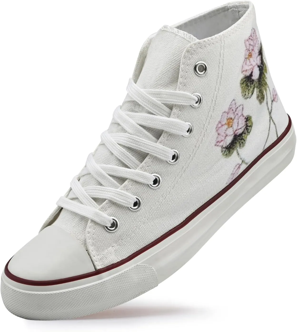High Top Canvas Sneakers for Women Men Classic Lace Up Canvas Shoes Unisex Casual Tennis Comfortable Fashion Walking Shoes