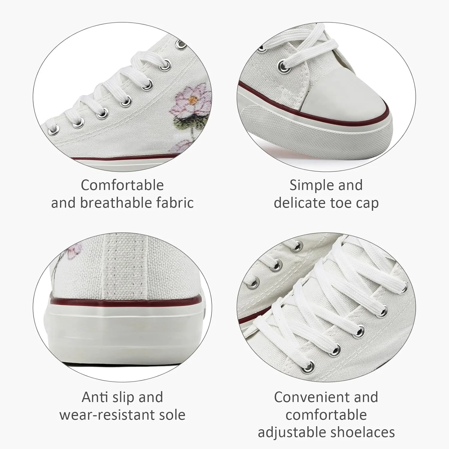 High Top Canvas Sneakers for Women Men Classic Lace Up Canvas Shoes Unisex Casual Tennis Comfortable Fashion Walking Shoes