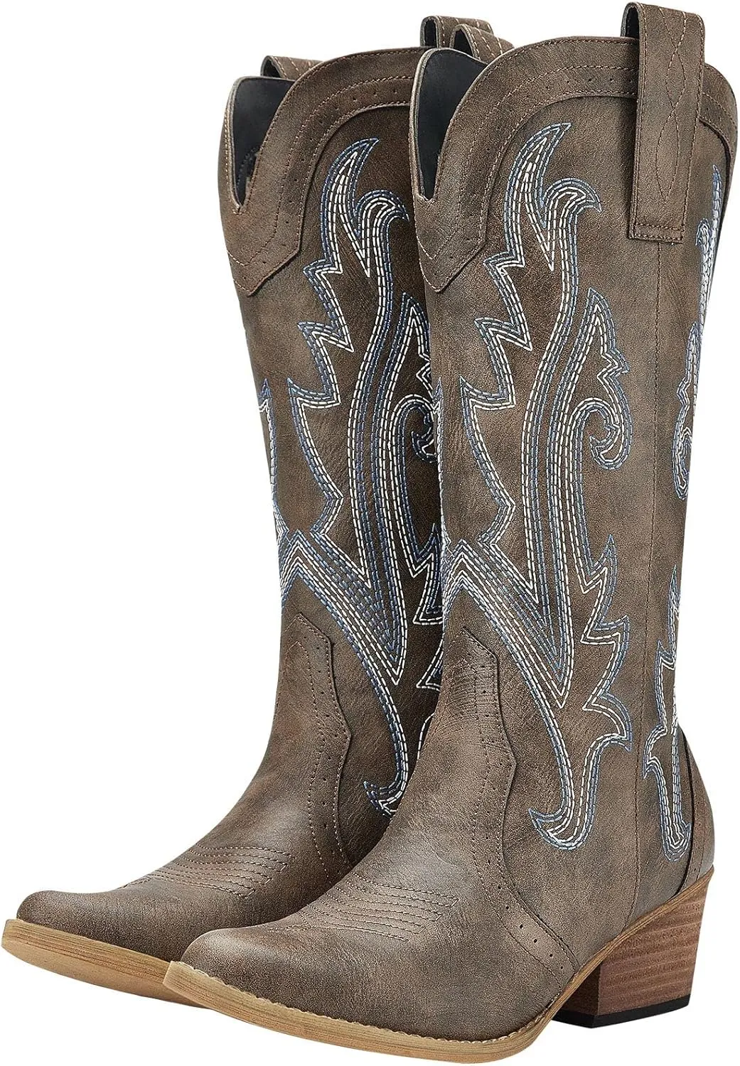 HISEA Rollda Cowboy Boots Women Western Boots Cowgirl Boots Ladies Pointy Toe Fashion Boots