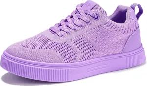 IDIFU Women's Fashion Sneakers Knit Lace Up Mesh Sneakers Ladies Casual Comfortable Dressy Trendy Tennis Shoes Spring Business Walking Work Office Travel Low Top Slide Slip On Flat Sneakers Shoes