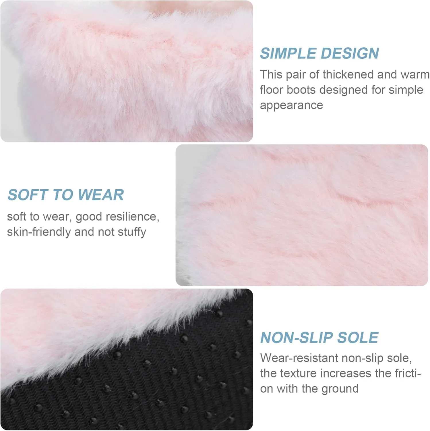 Indoor Warm Floor Footwear Thickened High Tube Floor Boots Furry House Anti- slip Slippers For Lady Women