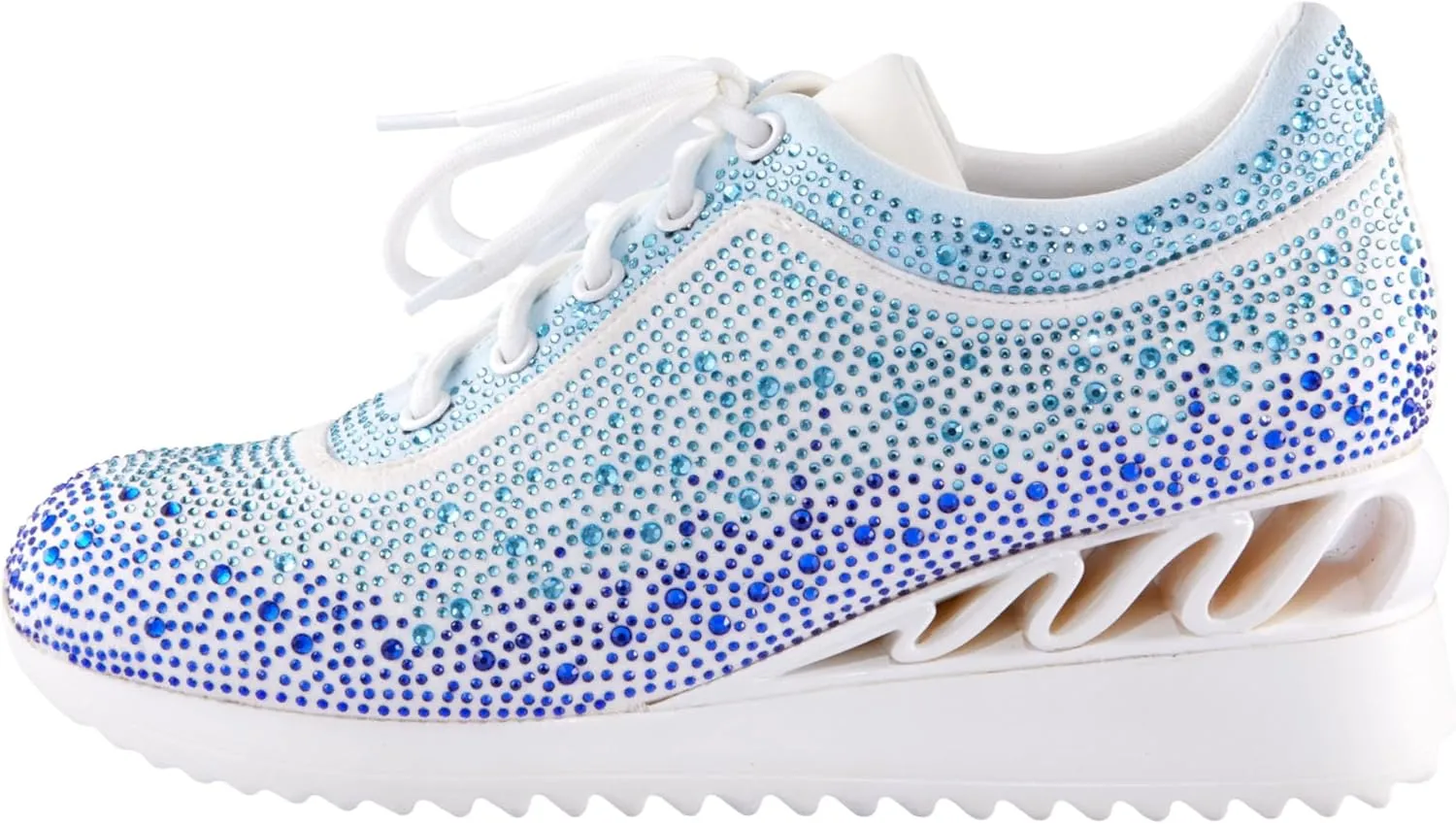 Jackpot Glitz Fashion Athletic Sneaker On A Spring Look Wedge