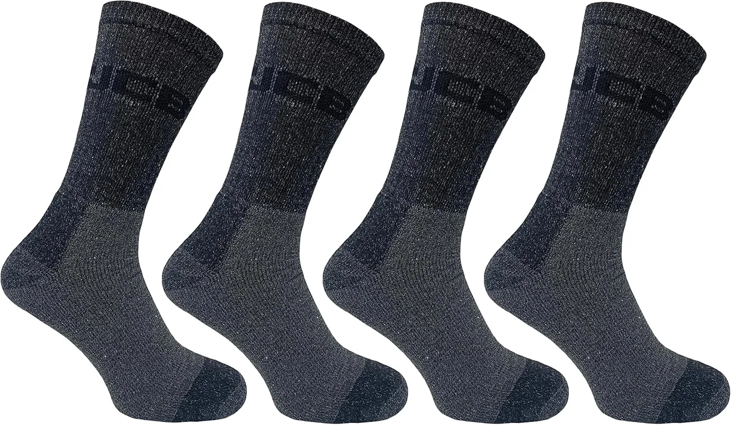 JCB - Outdoor Advantage Socks - Hiking - 4 Pack - Grey - UK 6-11 EUR 39-46