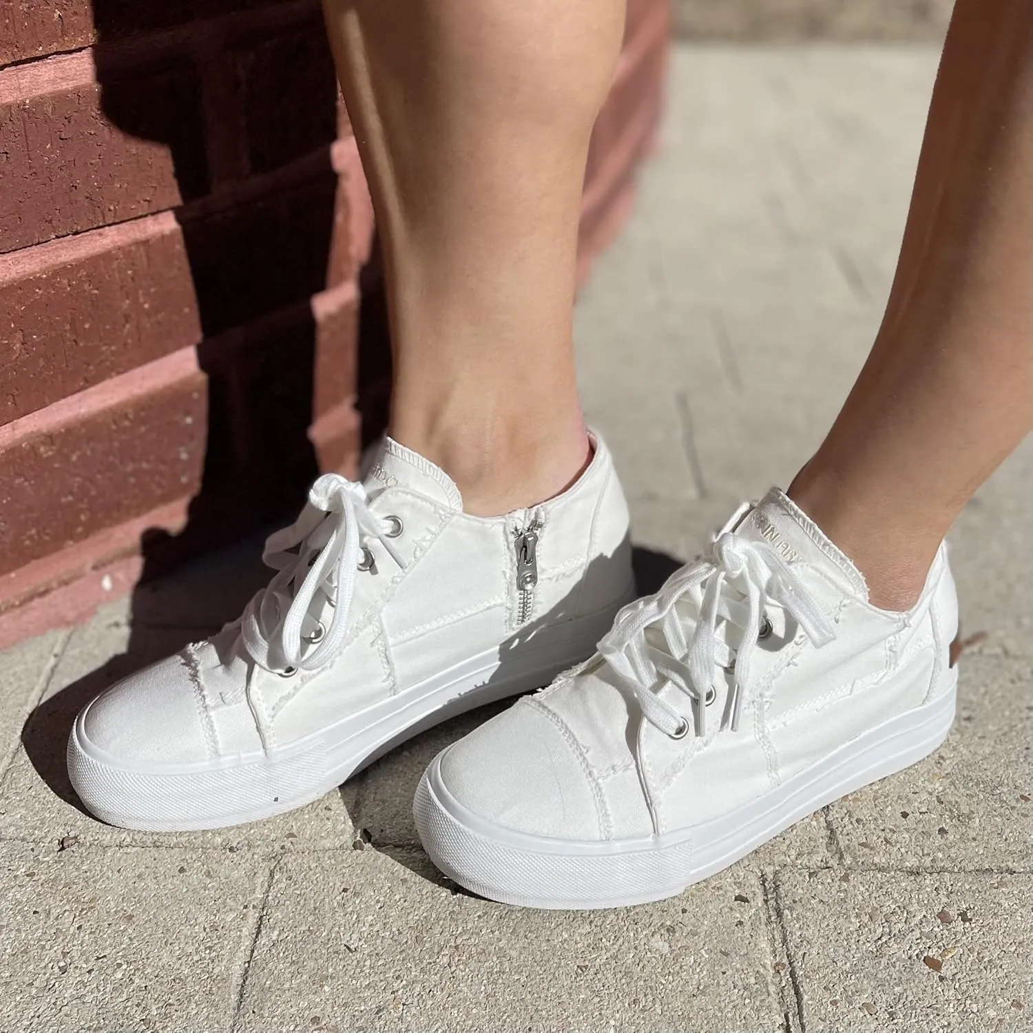 JENN ARDOR Wedge Sneakers for Women Fashion Canvas Shoes Casual Platform Hidden Heel Womens Slip On Sneaker Non Slip Side Zipper
