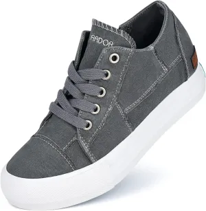 JENN ARDOR Wedge Sneakers for Women Fashion Canvas Shoes Casual Platform Hidden Heel Womens Slip On Sneaker Non Slip Side Zipper