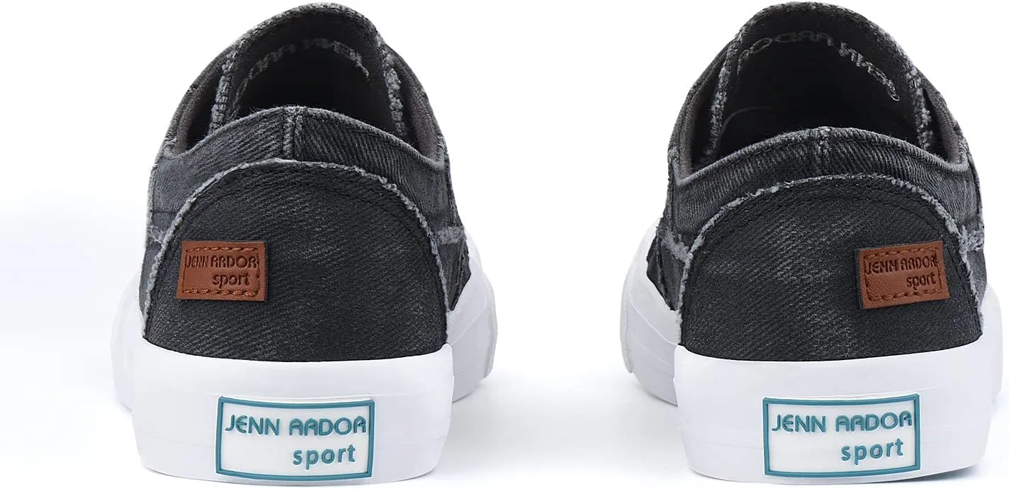 JENN ARDOR Womens Fashion Slip on Sneakers Walking Shoes for Women No Lace Flats Low Top Canvas Shoes Trendy Comfort Casual Tennis Shoes for Women