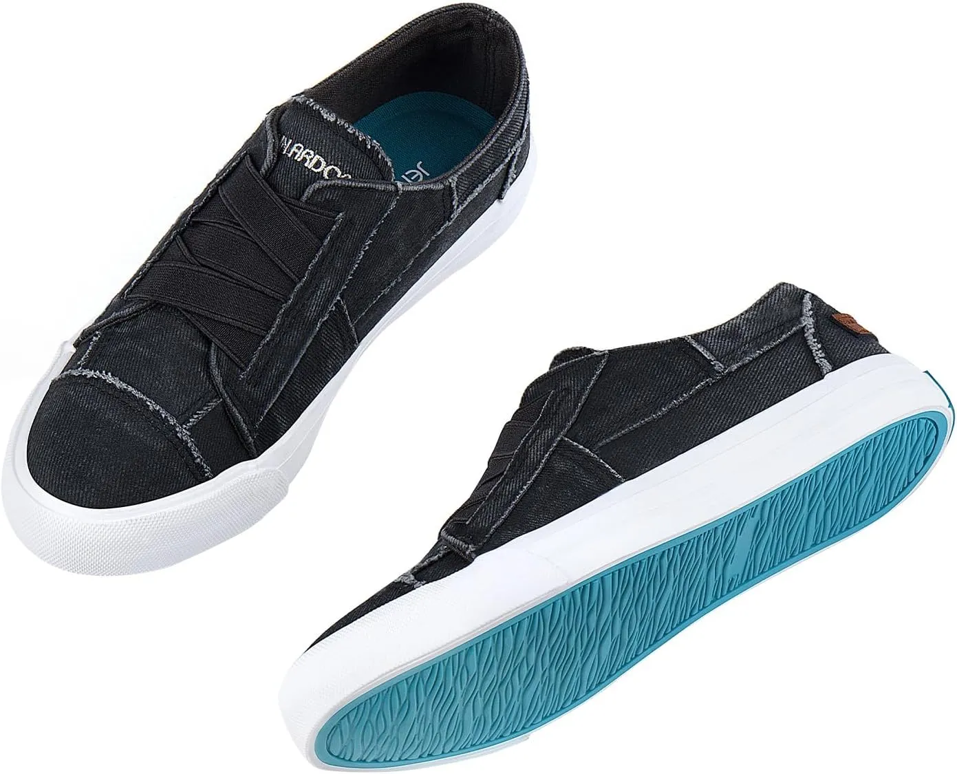 JENN ARDOR Womens Fashion Slip on Sneakers Walking Shoes for Women No Lace Flats Low Top Canvas Shoes Trendy Comfort Casual Tennis Shoes for Women