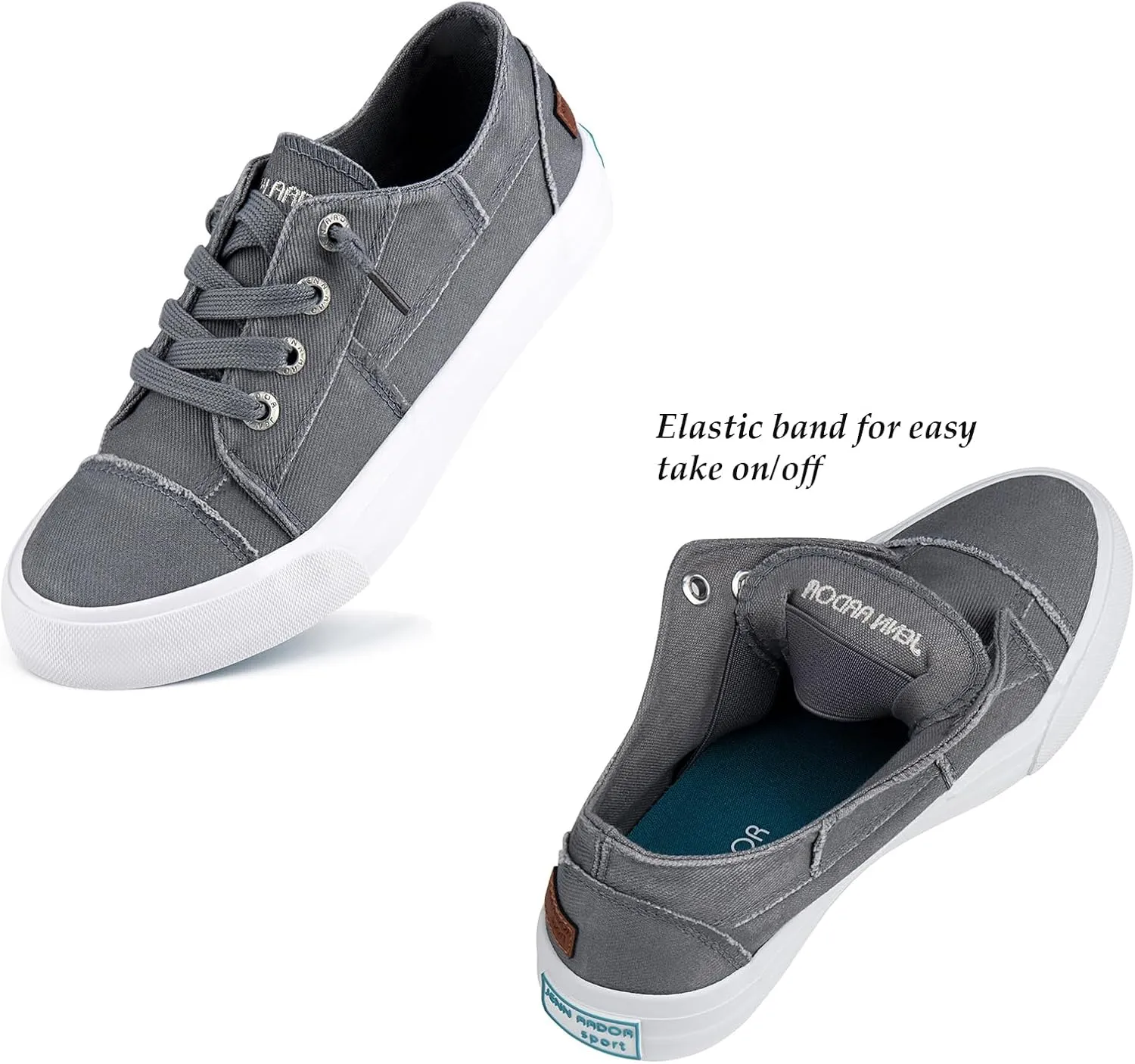 JENN ARDOR Womens Slip On Sneakers Low Tops Canvas Shoes for Women Casual Tennis Shoes Play Sneakers Fashion Shoes