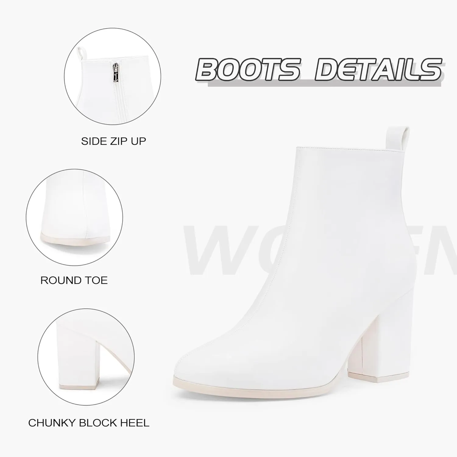 Jeossy Women's 9637A Dressy Ankle Boots,Fashion Block Heel Booties
