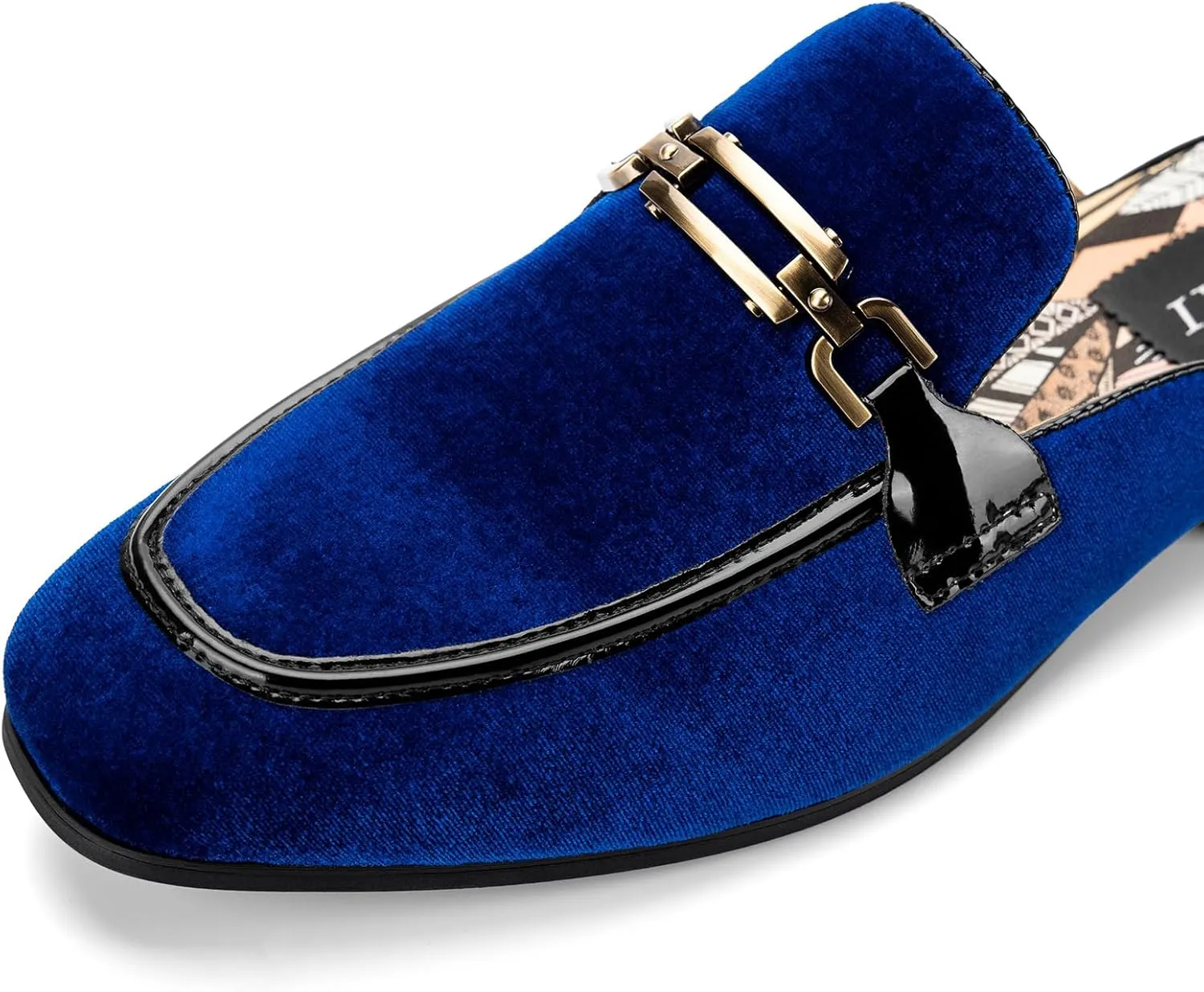 JITAI Mens Mules Velvet Slippers Slip-On Loafers for Men Casual Open Backless Sandals