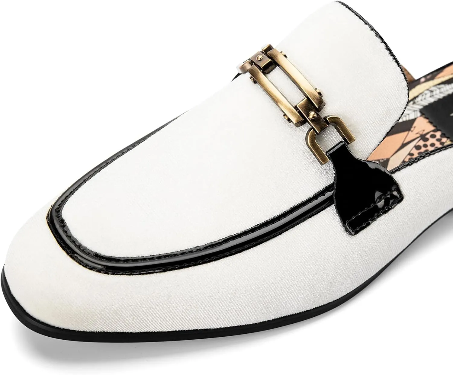 JITAI Mens Mules Velvet Slippers Slip-On Loafers for Men Casual Open Backless Sandals