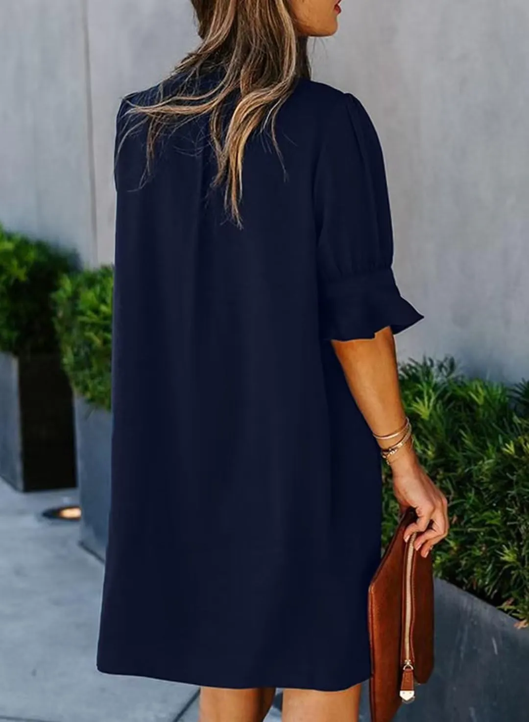 JOCAFIYE Womens Casual Dresses Short Sleeve V-Neck Dress Summer Dresses for Women 2025