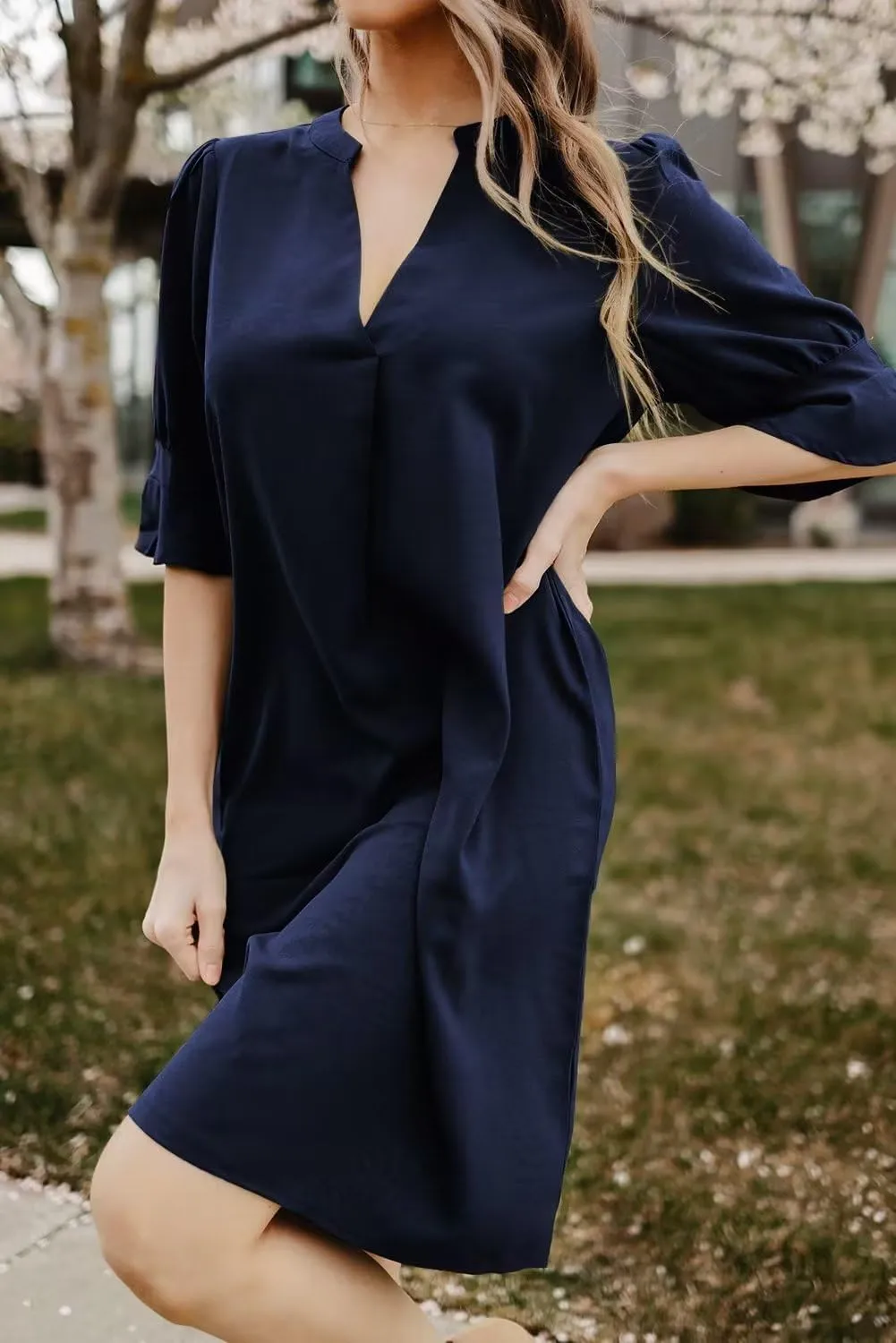 JOCAFIYE Womens Casual Dresses Short Sleeve V-Neck Dress Summer Dresses for Women 2025