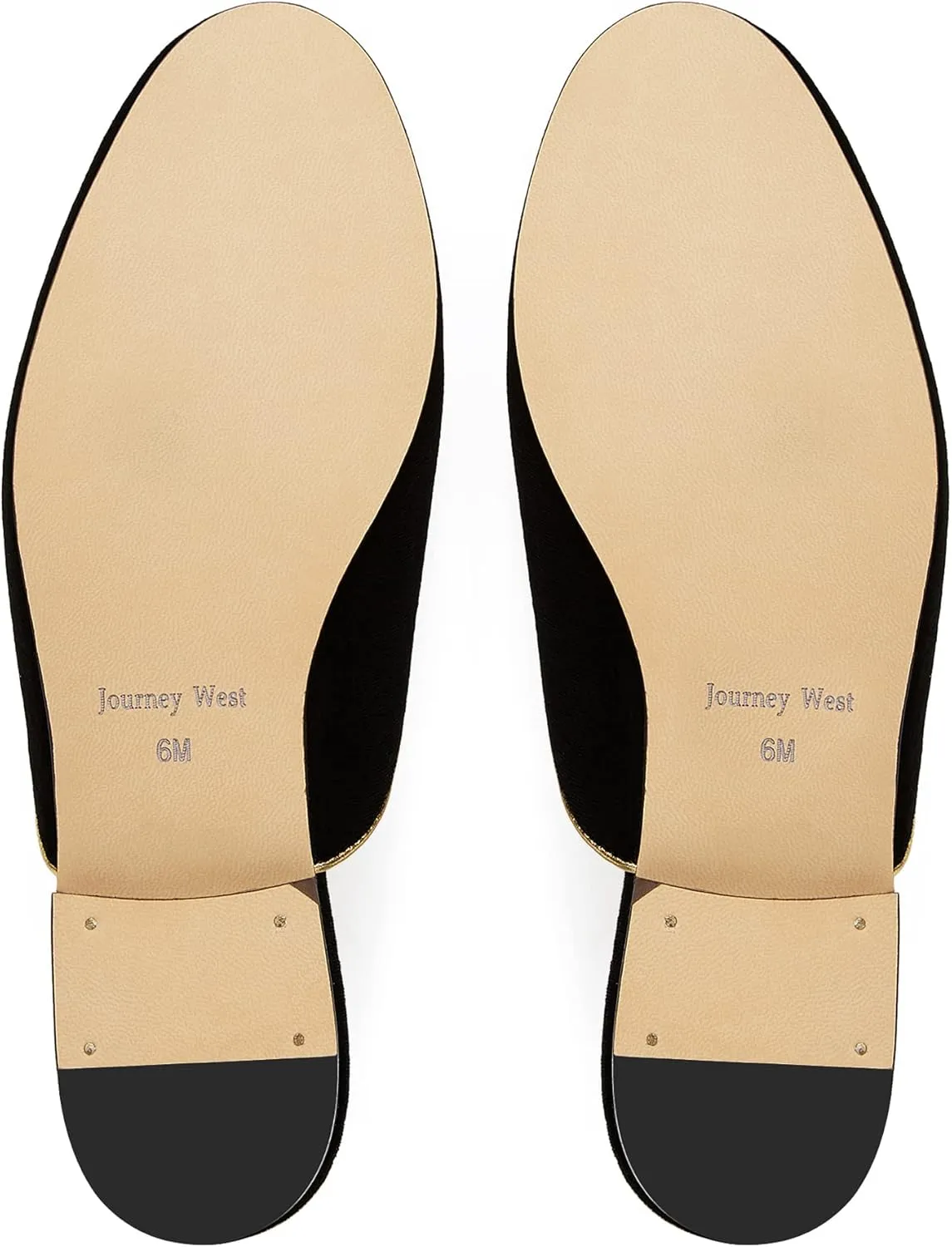 Journey West Women's Mules Flats with Embroidery Belgian Loafers Slip on Slippers for Women