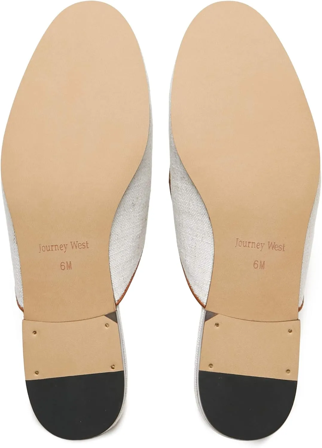 Journey West Women's Mules Flats with Embroidery Belgian Loafers Slip on Slippers for Women