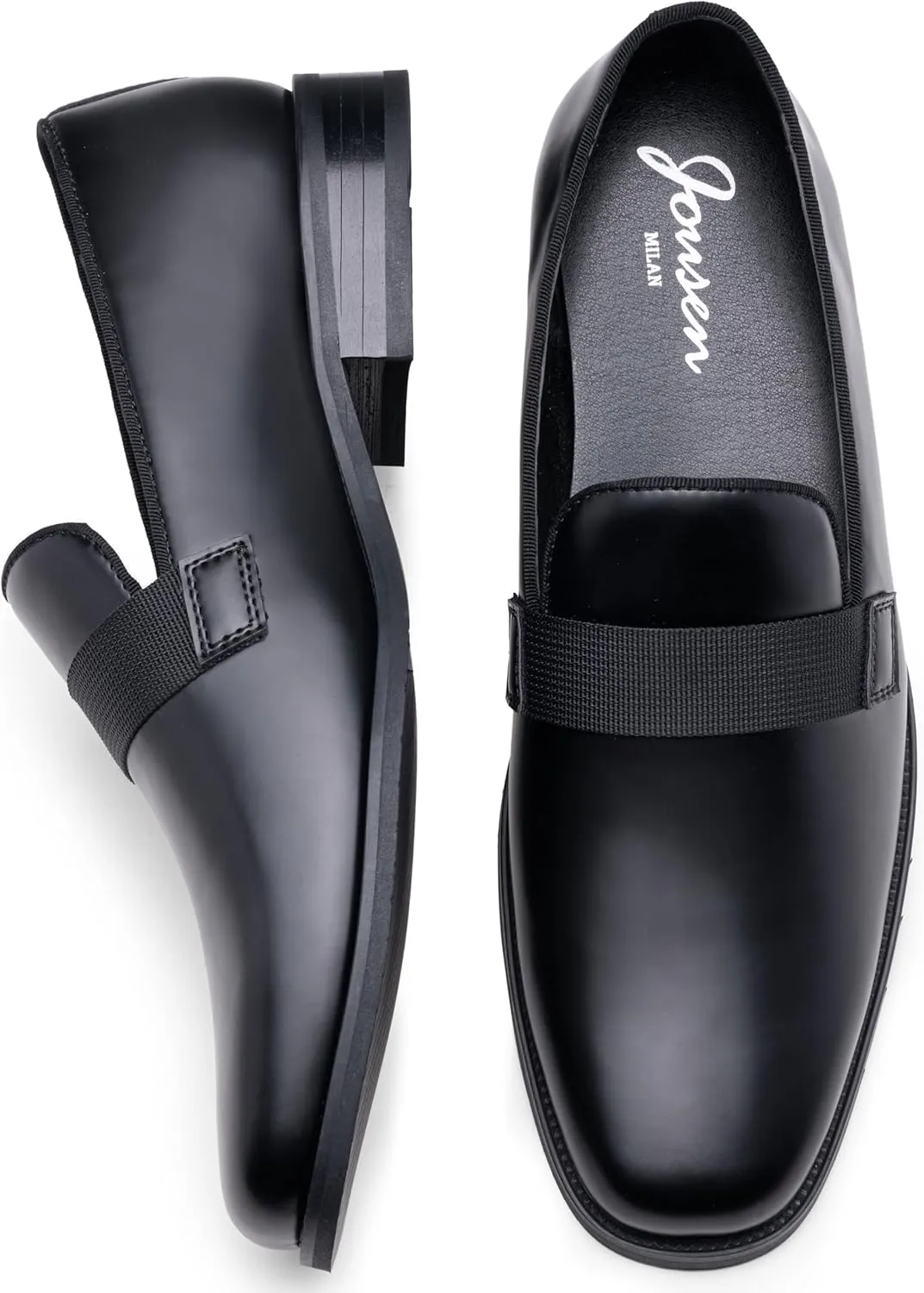 Jousen Men's Tuxedo Shoes Black Dress Shoes for Men Business Formal Mens Loafers Slip On