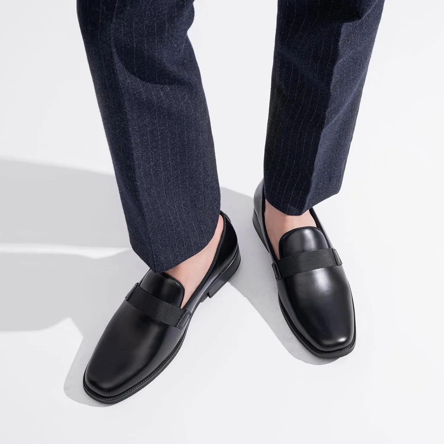 Jousen Men's Tuxedo Shoes Black Dress Shoes for Men Business Formal Mens Loafers Slip On